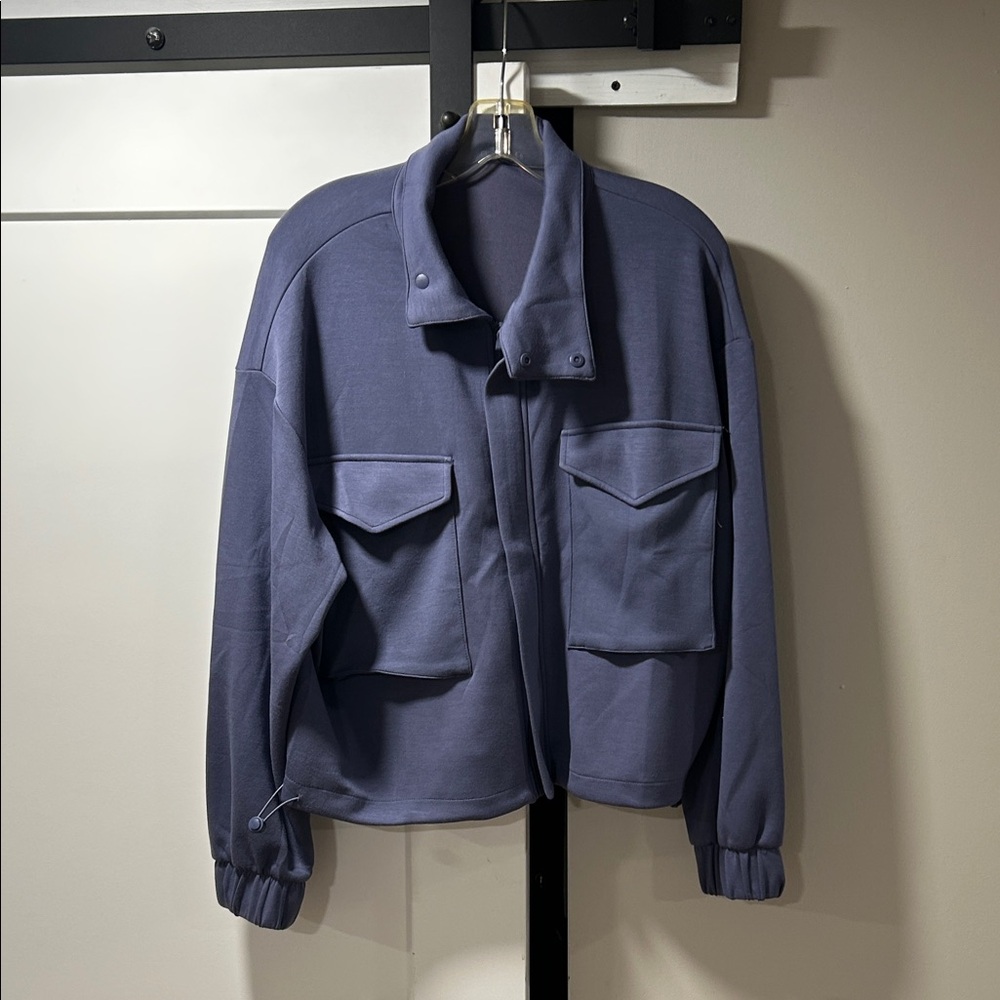 Stylish Women's Blue Shirt Jacket